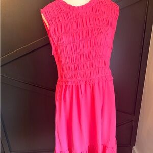 Women’s Sleeveless Midi Dress in Hot Pink